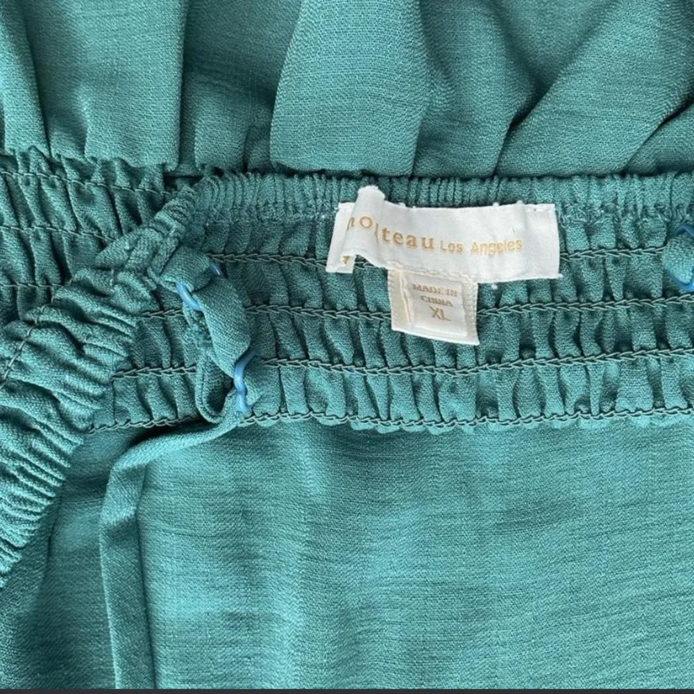 Turquoise Spaghetti Strap Peplum Top